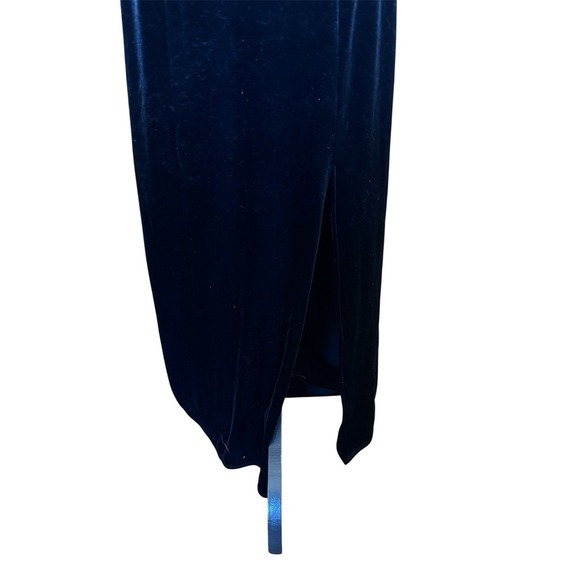 VTG Fashion Bug Velvet Dress Size 8 Black Slip Formal Gown Bolero Prom Y2K Goth - Picture 4 of 11